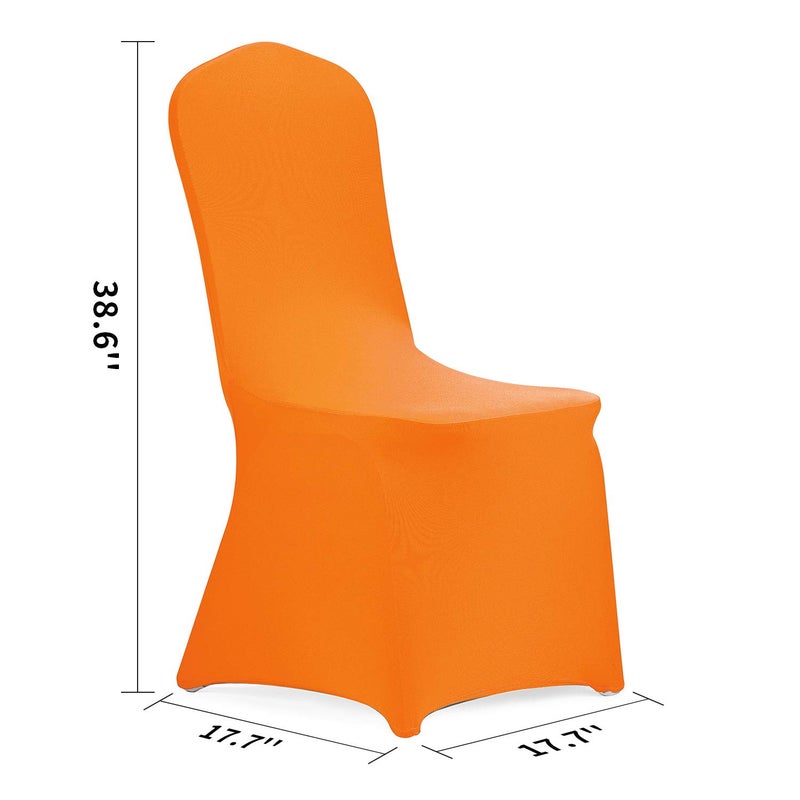 Peomeise Stretch Spandex Chair Cover for Wedding Party Dining Banquet Event (Orange, 25) - Image 2